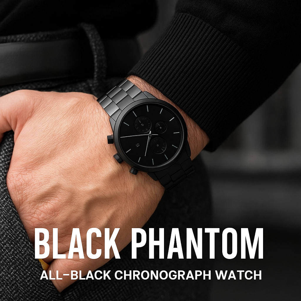 Black Phantom – All-Black Chronograph Watch